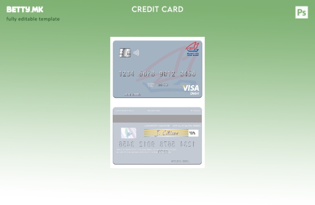 Модерен стил Шаблон за виза за дебитна картичка на Банката на заливот Сирија